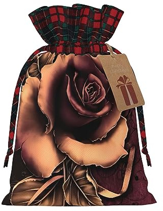 Gitter-Kordelzugbeutel, Weihnachts-Geschenkbeutel, Weihnachtsleckereien, Taschen, Weihnachtsfeier, Gastgeschenk, Beutel, Gothic-Rose