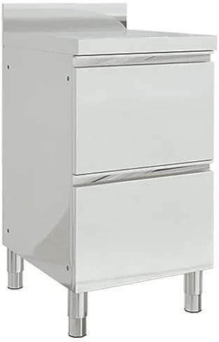 Homgoday Mobiletti da Cucina Commerciale a 2 Cassetti 2 pz Aiaio Inox, Mobili per Casa Interno Esterno Soggiorno Camera da Letto