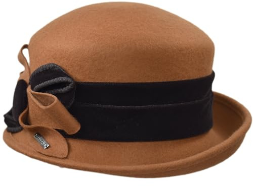Eleganter Damenhut Magda | Wollfilz wasserdicht | Herbst/Winter, Camel, 56/58