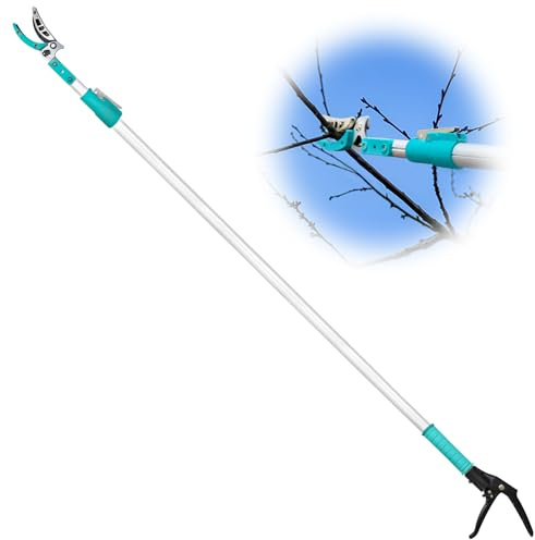 Altdorff Tree Pruner Extendable, Tree Trimmers Long Handle Pruner, Extra Length to 10ft, Telescopic Pole Pruner with Rotate Head, Smooth Clean Cut, Ideal For Removing High Branches and Fruit Picking