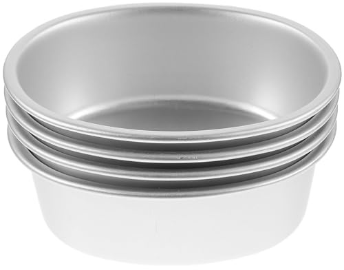 MAGICLULU 4Pcs Oval Cake Pans Aluminium Alloy Cake Baking Mould Set Non-Stick Metal Pan for Home Bakery Oven Safe Bakeware for Cheesecake Bread Wedding and Party Desserts
