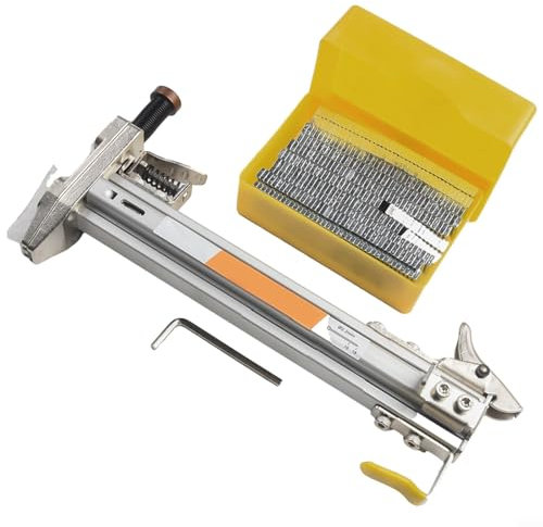 MeevrgR Chiodatrice manuale ST18, strumento perfetto per rilegatura di fessure e decorazioni per la lavorazione del legno (ST18 con chiodi), UXWF670UQ4CYBHBJ65M4