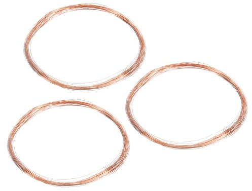 PATIKIL 32.8 Feet Solid Bare Copper Wire, 3Pcs 30 Gauge 99.9% Pure Copper Wire 0.25mm Soft Beading Wire Metal Plant Stem Ties for Jewelry Craft (10m)