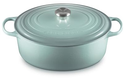 Le Creuset Cocotte ovale Signature en fonte émaillée, 8 litres, sel de mer