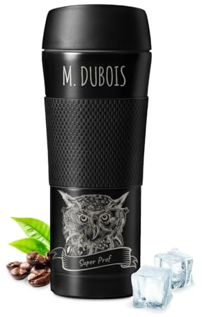 Maverton Travel Mug Isotherme personnalisé 450ml, Tasse Thermos Café | Étanche en acier inoxydable avec gravure pour jeune homme, Bouteille Isotherme pour papa, pour anniversaire, super prof