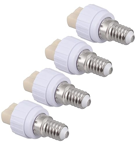 Convertidor de Portalámparas E14 a G9 4 Piezas Compacto | Blanco, Metal y Plástico, Práctico y Fácil de Guardar, para Conversión de Bombilla en Lámpara Estilo Aleatorio
