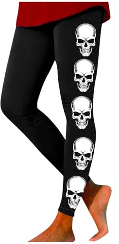 Halloween-Kompressionsleggings für Damen, hohe Taille, für Süßes oder Saures, Scrunch-Yogahose, Sport-Kompressionsstrumpfhose, Bauchkontrolle, Halloween-Kostüme, Laufgrafik, Schwarz , M