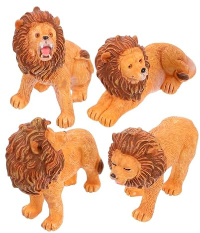 PAMINGONO 4piezas Escultura León Decoración De Pared Animal Figuras De León Realistas Decoración De Exterior