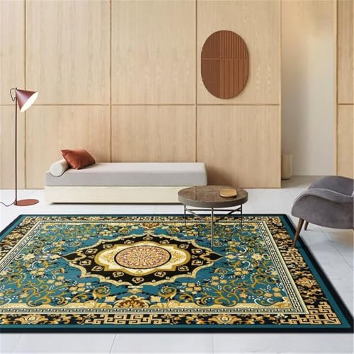 RUGMRZ Flur Antirutsch-Teppich Blauer Teppich Schlafzimmer Rechteckiger Balkondekoration Deko Terrasse 160X200Cm 5Ft 3''X6Ft 6.7''