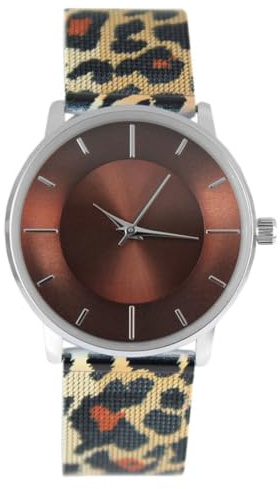 Crystal Blue Damen Armbanduhr Edelstahl Milanaise Mesh Armband Bedruckt Leo Zebra Blumen