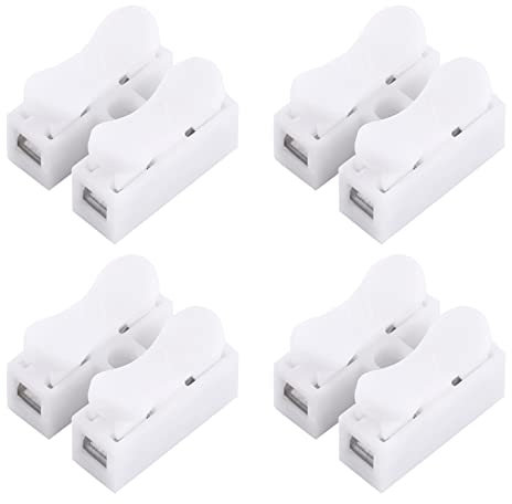 Connettore Cavo Rapido Push a 2 Pin, 100 Pezzi Connettore Rapido Connettori Filo a Molla Blocchi Morsetti Connettori Cavo Elettrico Bianco