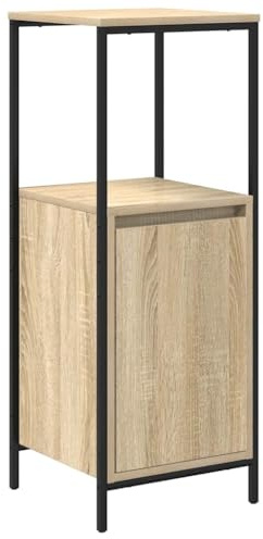 vidaXL Badrumsskåp med hyllor sonoma-ek 36x35x95 cm