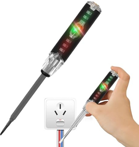 Kustimantu Elektrisk spänningsdetektor, elektrisk testpenna – 2-i-1 teststift, stark magnetisk spännings- och strömdetektor, verktyg för spårskruvmejsel, elektrisk penna med hög