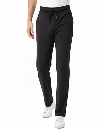 Zylioo Långa ben herr joggingbyxor sommar, tunna joggingbyxor sportbyxor sweatbyxor extra långa, svart, M Tall
