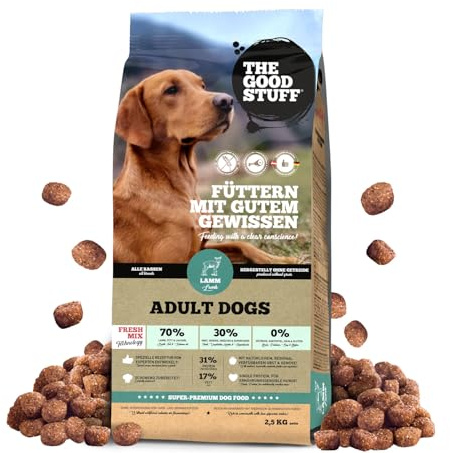 The GOODSTUFF Lamm (Adult) 2,5 kg | Hochwertiges Hundetrockenfutter getreidefrei | Mit frischem Lammfleisch | Hundefutter trocken für ausgewachsene Hunde | ausgewogenes Trockenfutter für Hunde
