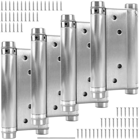 SYUTBOU 4 Stück Pendeltürband Edelstahl 100mm, Pendeltürband Türscharnier, Edelstahl Klavierband Scharnier Scharnierband Türscharniere Pendeltürbänder für Türen
