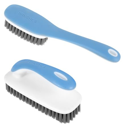 2 Stück Schuhbürste Wäschebürste Weichen Borsten Fleckenentfernerbürste Stoffreinigungsbürste Kleine Scheuerbürste Haushaltsreinigungsbürsten für Teppiche Kleidung Badezimmer Sneaker(Blau)