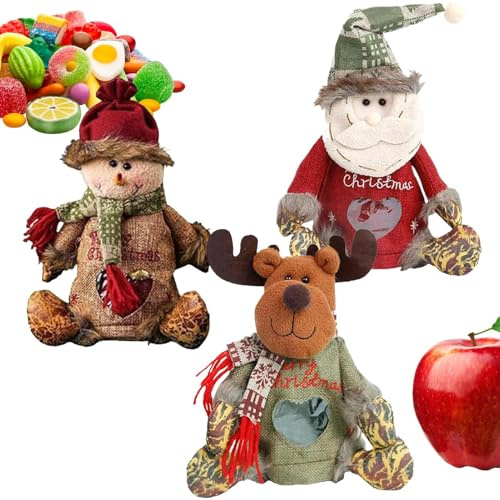 Weihnachtliche Puppen Geschenkbeutel | Wiederverwendbare Stoff-Weihnachtstüten Mit Reißverschluss | Festliche Deko Für Zuhause Partygeschenke Kinder Feiertage Bonbons