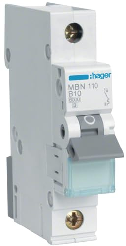 Hager MBN110 Leitungsschutzschalter 10A 1P 1-polig 6kA B-Charakteristik MCB LS-Schalter (MBN 110)