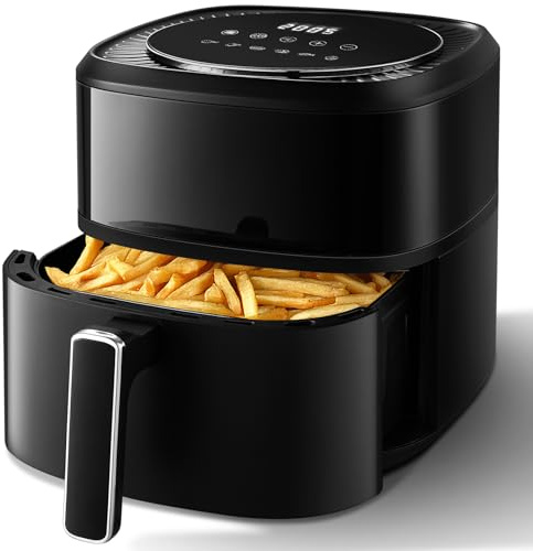 Warmiehomy Air Fryer 6L Touchscreen Digital Air Fryer, 6 Presets, Non-Stick, 60 Min Timer, 80-200℃ Temperature Control, No Oil, Dishwasher Safe Baskets, Automatic Shutoff 1400W