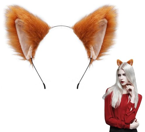 Fuchs Ohren, Fox Ears Haarreif Für Cosplay, Halloween, Karneval Und Kostümpartys, fuchs Ohren Haarreif Tiefbraune Fuchs Kostüm Zubehör