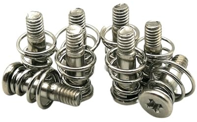 Fläktskruvar 30-pack silverfärgade datorskruvar med fjädrar M2 och .5 i flera storlekar(M2 x 7.9)
