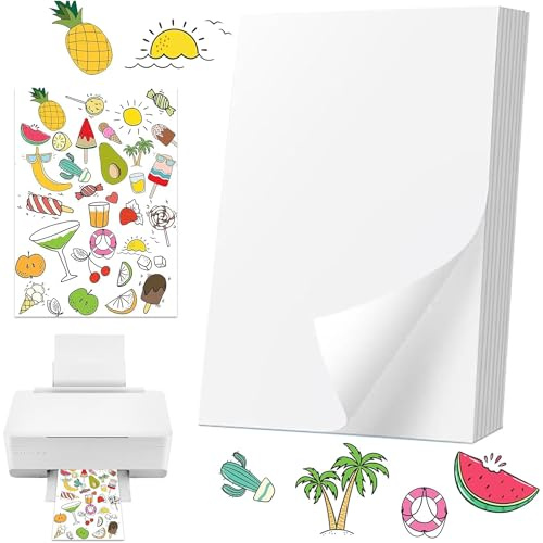 YOYEAH 20 Blatt A4 100% transparente bedruckbare Vinyl‑Stickerpapier | für Laserdrucker, selbstklebend, hitzebeständig, wasserfest, kein Tonerverlauf, Aufkleber selbst gestalten