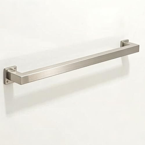 Pasamanos de escalera plateados para escaleras interiores y escalones exteriores, pasamanos de tubo cuadrado de acero inoxidable de metal con accesorios, pasamanos antideslizante(80cm)