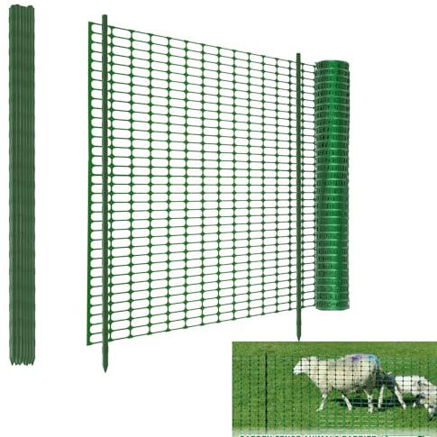 Mobiler Begrenzungszaun 25 m | Flexibler Gartenzaun 100 cm hoch | Absperrnetz mit 21Stützstange | für Hunde, Hühner & Kleintiere | Wetterfest & Hof