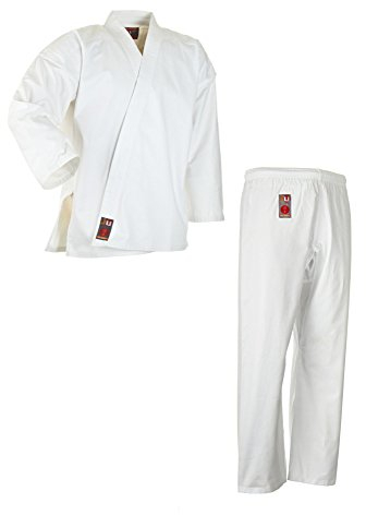 Ju-Sports Karate Anzug to start Weiß 200 I Klassischer Karateanzug für Kinder & Erwachsene I Karate Kimono inkl. weißem Gürtel I Hose mit Kickzwickel I 100% Baumwolle