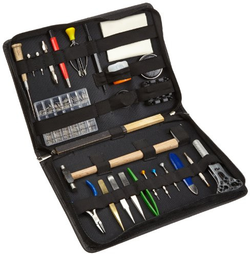 Berger & Schröter Uhrenwerkzeugset, 27 verschiedene Werkzeuge, Ledermappe