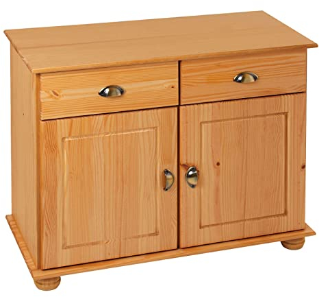 IDIMEX Kommode Colmar, Kiefer massiv gebeizt gewachst mit 2 Schubladen und 2 Türen inklusive 1 Einlegeboden