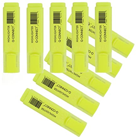 Q-Connect Yellow Highlighter Pen (Pack of 10)