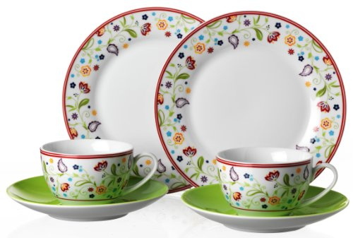 Ritzenhoff & Breker 535501 Kaffeeservice Doppio Shanti, 6-teilig, grün