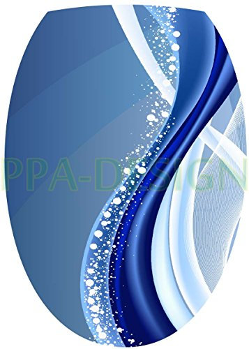 Sticker Autocollant Abattant WC Design Bleu 35x42cm SAWC0058
