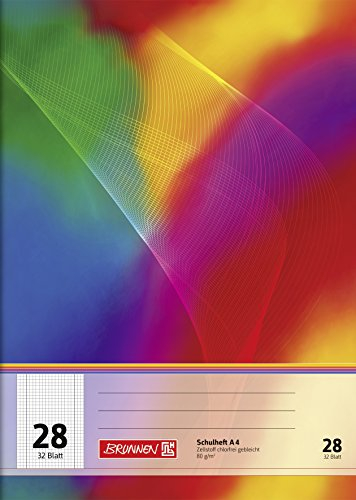BRUNNEN Schulheft | A4, Lineatur 28, 32 Blatt, mehrfarbig