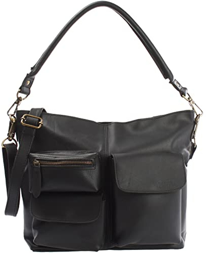 LECONI Schultertasche Ledertasche für Damen Vintage-Look echtes Leder Natur großer Shopper Lederhandtasche für DIN A4 Damentasche Frauen Handtasche 41x32x10cm LE0039