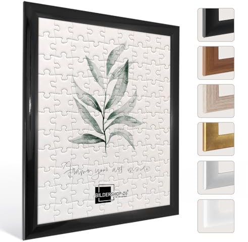 Bildershop-24 Puzzlerahmen Valencia ca. 100-200 Teile 20X50cm Schwarz (Hochglanz)