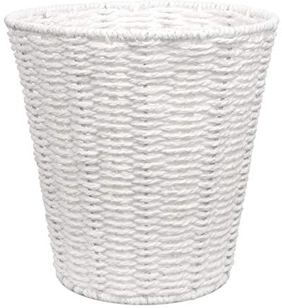 woodluv Round Waste Paper Basket Bin - Rubbish Bin for Bedroom, Bathroom, Offices or Home