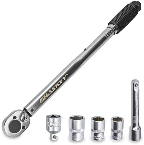 Haskyy 1/2 Llave Dinamométrica Profesional 28-210 Nm I Llave de Torque con Cabezal Reversible I llave con La expulsión por deslizamiento cuadrados