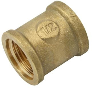 Stabilo-Sanitaer Messingmuffe 1/2 Zoll DN15 Rohrmuffe Muffe Rohrverbinder Gewindeverbinder Messingfitting Messing Fitting Gewindefitting Rohrfitting