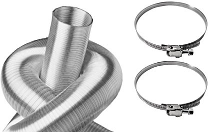 Intelmann Alu Flexrohr 75mm, Länge 3m + 2 Edelstahl Schlauchschellen