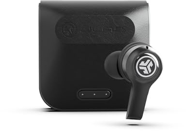 JLab JBuds Air Executive True Wireless Earbuds, Bluetooth Wireless Headphones and USB Charging Case with C3 Calling Dual Microphones, IP55 Sweat Resistance and Custom EQ3 Sound, Black