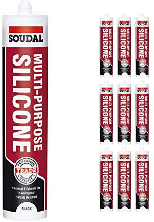Soudal Trade Multi-Purpose Construction Sealant Silicone (9 Pack) - Black