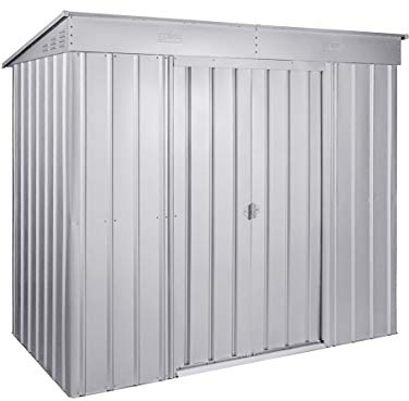 Globel Gerätehaus Pultdach Skillion 84, Silber metallic