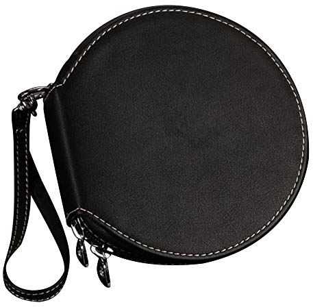 Tragbarer CD Player Tasche, 20 KapazitäT CD/DVD AufbewahrungshüLle CD Organizer Auto CD Speicher Tasche CD Tasche Leder, Schwarz