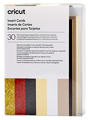 Cricut Glitz and Glam Cards | 12.1 cm x 16.8 cm (R40 Size) | Pack of 30 | For Cricut Mat