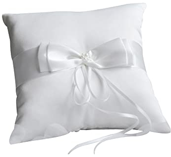 Srup Hochzeit Ringkissen, Ring-Träger-Kissen Ringkissen, Satinband Hochzeit Ringkissen, 15x15cm Ringkissen, Perle Ehering Kissen, Träger Kissen Ringschachtel, für Verlobung Oder Eheringe