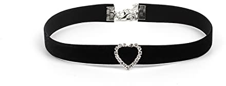 Prosy Choker Halskette Silber Verstellbar Schwarz Samt Halsband Halsketten für Frauen und Mädchen