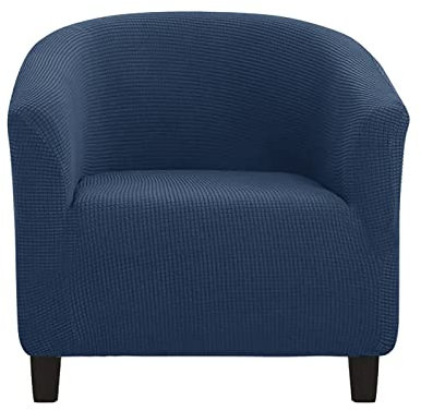 YOPOIY Stretch-Jacquard Sesselhusse rutschfest Sesselbezug Wärme entfernbar Cocktailsessel bezug Sofabezug für Wohnzimmer -Navy blau
